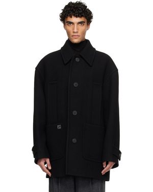 WOOYOUNGMI Wool Blend Half Coat - Black