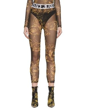 Versace Jeans Couture Printed Footless Tights - Black
