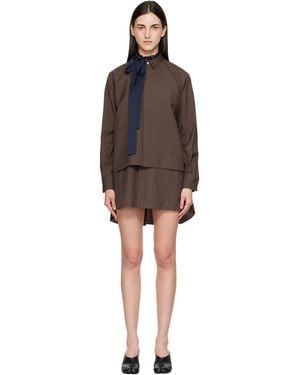 Sacai Suiting Minidress - Brown