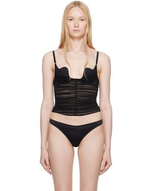 Fleur du Mal Seduce U-Plunge Mesh Cami Bra - Black