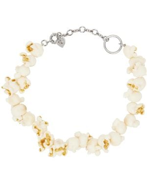Acne Studios Off- Popcorn Shape Necklace - Metallic