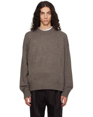 YACAIA Taupe Y-0008 Oversized Merino Cashmere Jumper - Brown