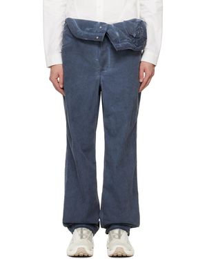 JUNTAE KIM Asymmetric Flower Trousers - Blue