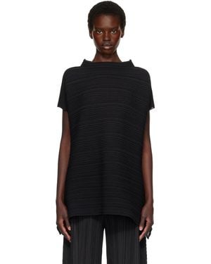 Pleats Please Issey Miyake Paper Bounce Knit Blouse - Black