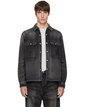 Rick Owens Tower Cropped Denim Outershirt - Black