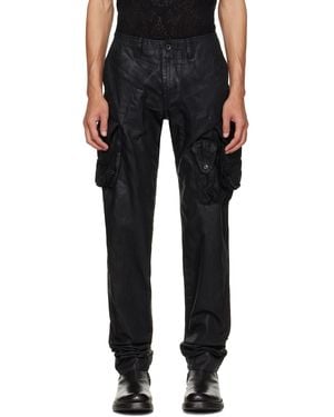 Julius Coated Gasmask Skinny Cargo Pants - Black