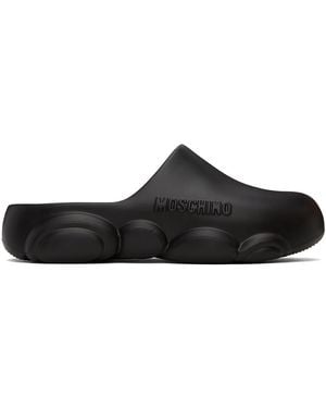 Moschino Black Teddy Sole Rubber Slippers