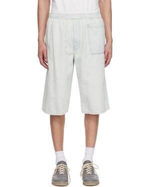 MM6 by Maison Martin Margiela Denim Shorts With Elastic Waistband - White