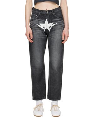 A Bathing Ape Jean Décontracté Noir En Denim 13 Oz À Étoile Emblématique