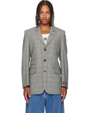 Vetements Fitted Zip Tailored Blazer - Grey