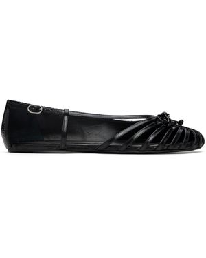 Abra Double Shoe Ballerina Flats - Black