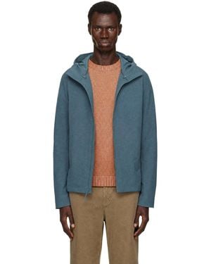 Veilance Blouson Coupe-Vent Isogon Vert À Capuche - Bleu