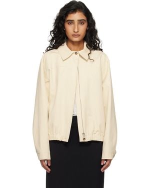 Loulou de Saison Drew Cotton Gabardine Windbreaker Jacket - Black