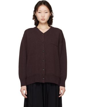 Cordera Burgundy Merino Wool Cardigan - Purple