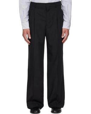 Ami Paris New Wool Low Waist Wide Trousers - Black