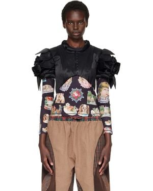 Chopova Lowena Rose Shrug Top - Black
