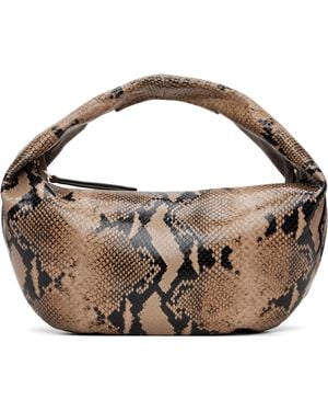 KHAITE Olivia Medium Python Emboss Bag - Brown