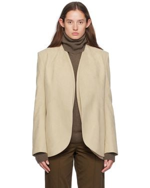 GIA STUDIOS Blouson En Suède Synthétique À Assemblage Incurvé - Neutre