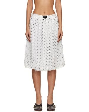 Marc Jacobs Layered Crinkle Chiffon Midi Skirt - White