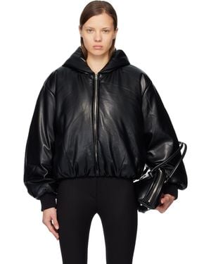 Acne Studios Hooded Faux-Leather Jacket - Black