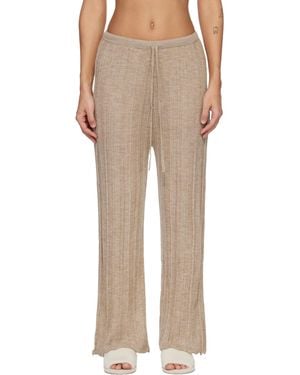 Lauren Manoogian Plisse Lounge Trousers - Natural