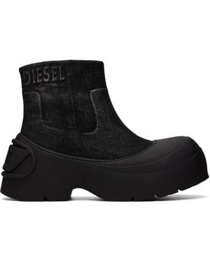 DIESEL D-Donald Denim Ankle Boots - Black
