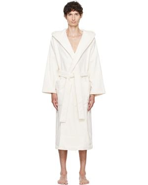 Tekla Off- Terry Hooded Bathrobe - White