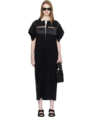 Sacai Cotton Jersey Midi Dress - Black