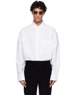 Thom Browne Thom E Opique Double Needle Armband Oversized Shirt - White