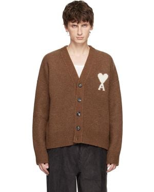 Ami Paris ブラウン Ami De Coeur アルパカ カーディガン
