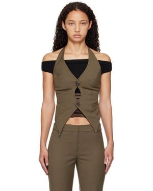 Bec & Bridge Khaki Teri Vest - Black