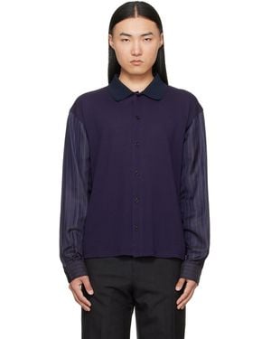 Maison Margiela Bimaterial Shirt - Blue