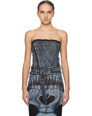 OTTOLINGER Black Zip Denim Top