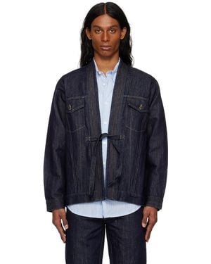 Maharishi ネイビー 6059 Maha ヘンプ デニム キモノジャケット - ブルー