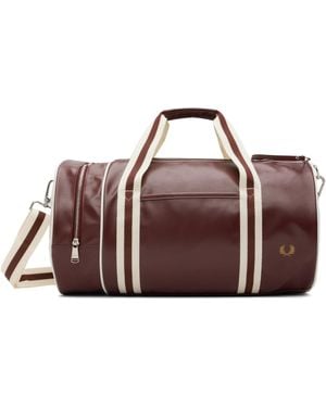 Fred Perry Burgundy Classic Barrel Bag - Brown