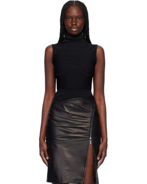 Nensi Dojaka Alice Corset Knit Bodysuit - Black