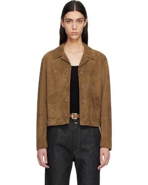 Tom Ford Tan Soft Lamb Suede Jacket - Brown