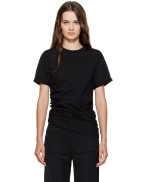 Victoria Beckham Gathered Detail T-Shirt - Black