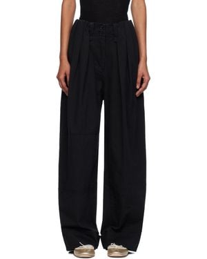 OPEN YY ブラック フル ギャザー トラウザーズ