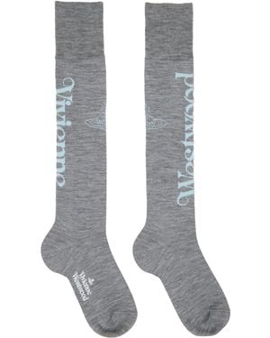 Vivienne Westwood Half Logo High Socks - Grey