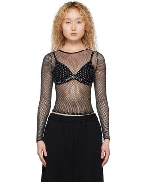 Balenciaga Black Crystal Long Sleeve T-shirt
