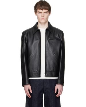 Jil Sander Blouson Leather Jacket - Black