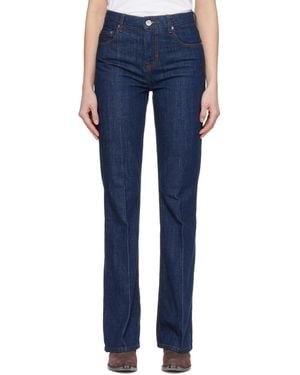 Ami Paris Cotton Bootcut Fit Jeans - Blue