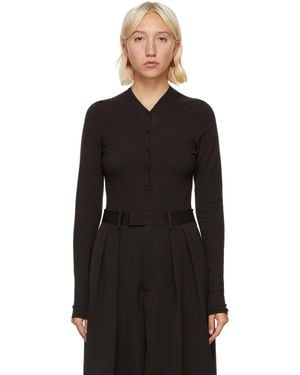 Bottega Veneta Body À Col En V En Cachemire Brun - Noir