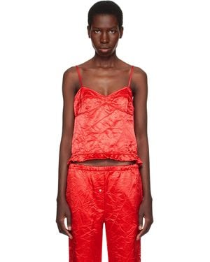 MERYLL ROGGE Creased Satin Slip Camisole - Red
