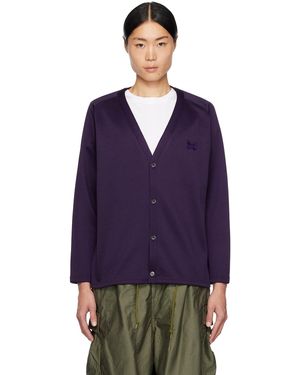 Needles Purple V-neck Cardigan - Blue