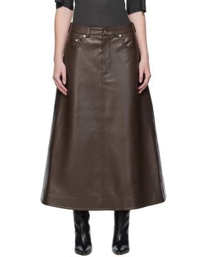 Nanushka Cintia Regenerated Leather Maxi Skirt - Brown