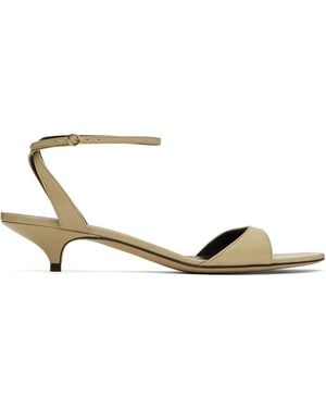 The Row Vika Ankle Strap Kitten Heeled Sandals - Black