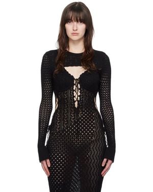 GUIZIO Micro Crop Sweater - Black