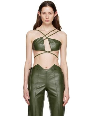 AYA MUSE Montiva Faux-Leather Bra - Green